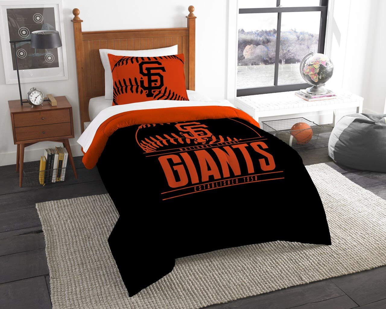 San Francisco Giants Twin Comforter Set - Officially Licensed MLB Bedding for Boys & Girls - Perfect for Game Day Decor & Sports Themed Bedrooms