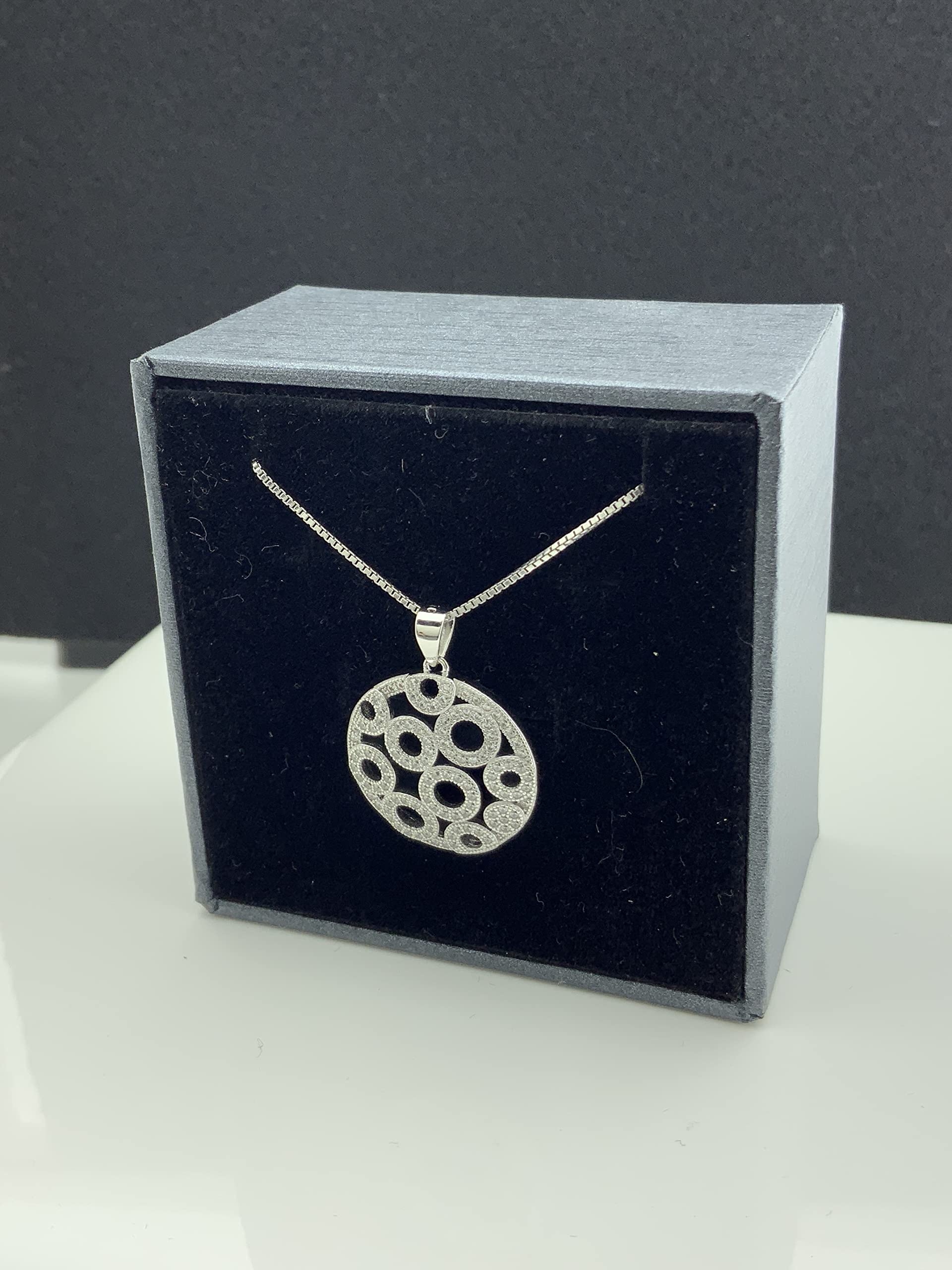 Sterling Silver Cz Charm Necklace for Women & Teens - Elegant Gift & Party Wear