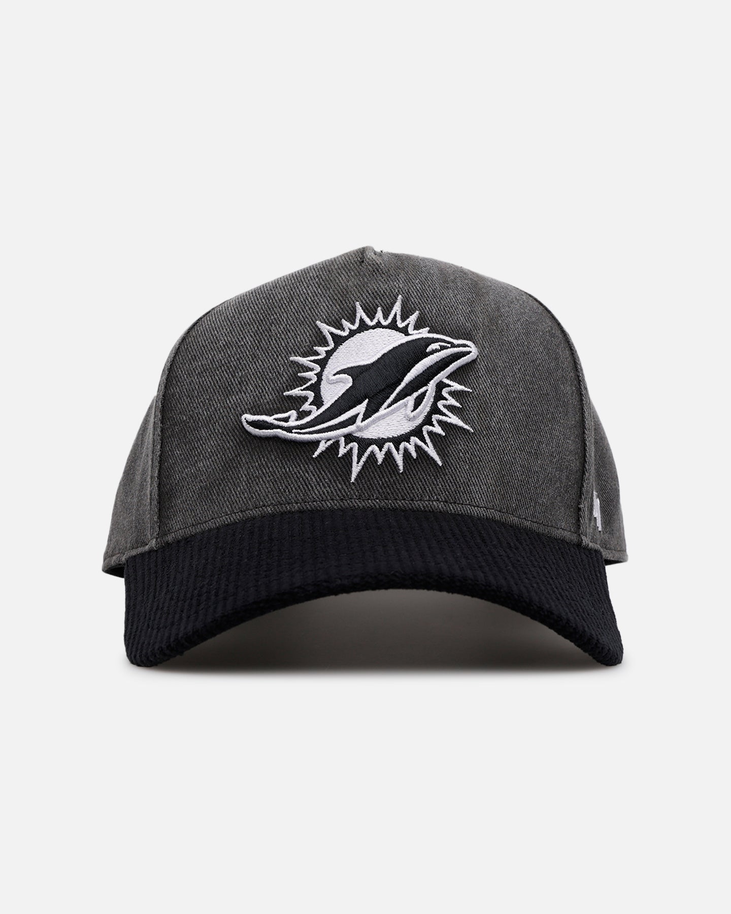 47 Brand Miami Dolphins 'Apollo Corduroy' 47 Offside DT Strapback Black Hat - Adjustable Snapback Cap for NFL Fans, Perfect for Game Day, Tailgating & Casual Wear