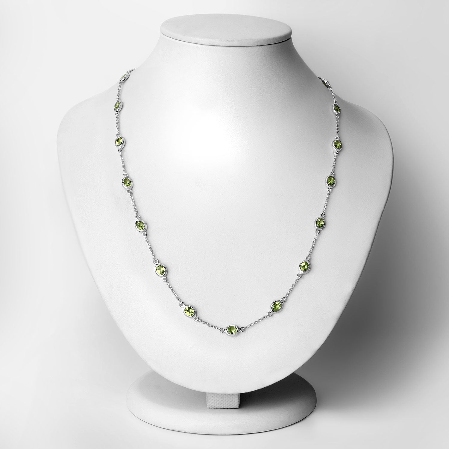 Genuine Peridot By The Yard Necklace - Dainty Green Gemstone Jewelry for Women | Perfect for Everyday Wear, Gift Giving & Special Occasions