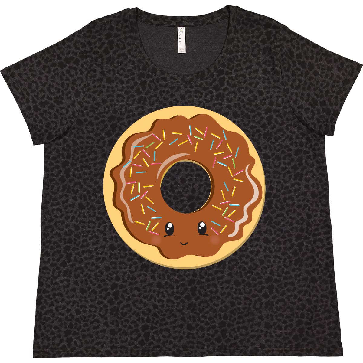Inktastic Chocolate Donut Women's Plus Size T-Shirt - Cute & Comfortable Graphic Tee for Casual Wear, Donut Lovers Gift Idea