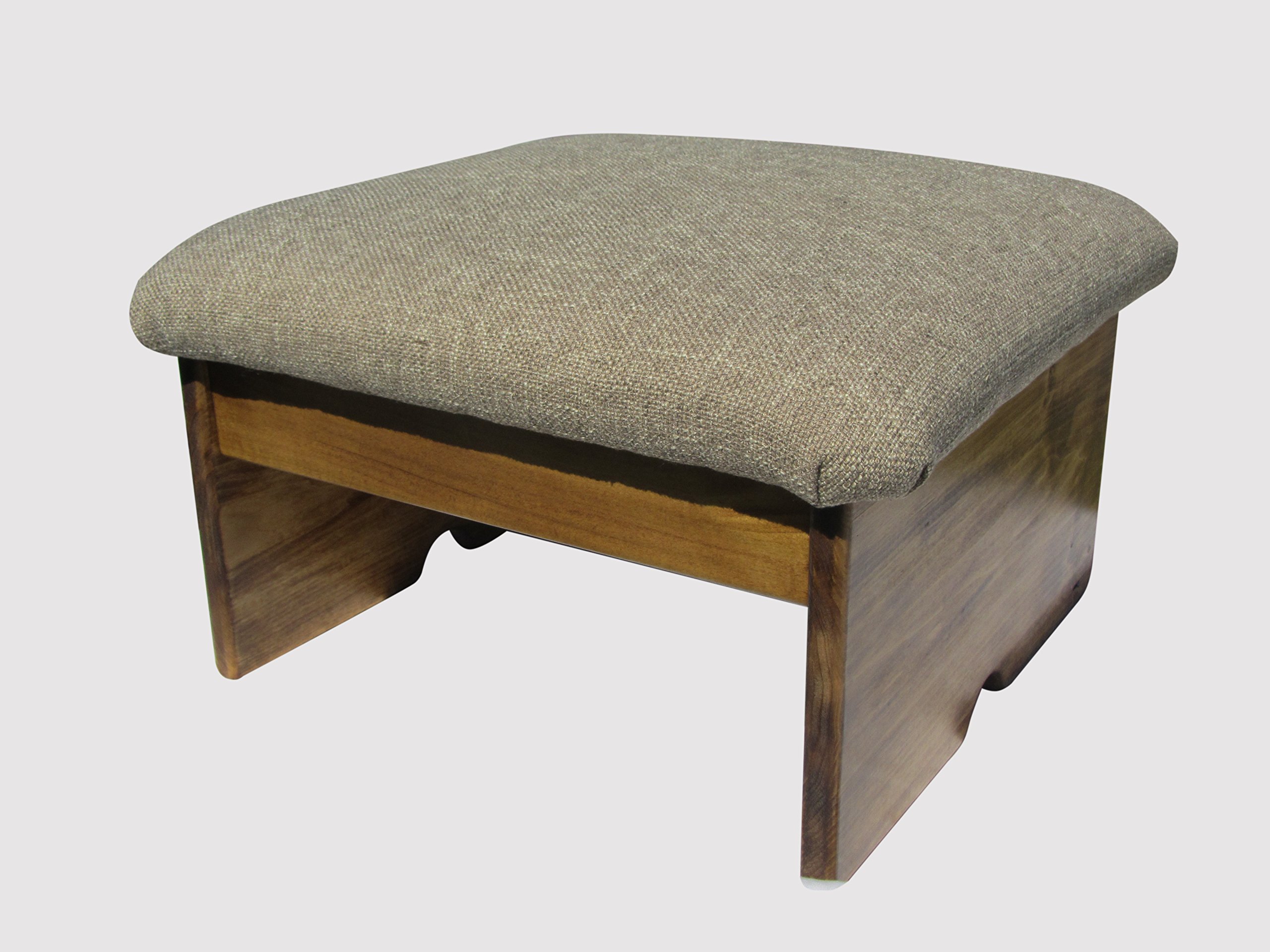 Soft Padded Foot Stool for Bedroom - 10 Inch Tall Comfortable Ottoman - Made in USA - Beige Color - Perfect for Relaxing, Reading & Nursing Chairs
