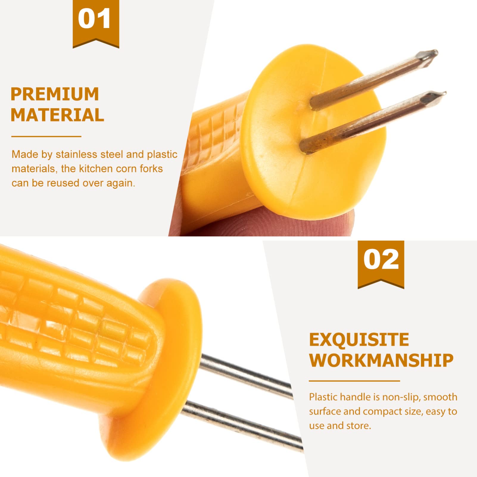 Yardwe 20-Piece Stainless Steel Corn Cob Holders - Professional BBQ Forks for Grilling, Roasting & Picnics | Perfect for Corn on the Cob, Fruits & BBQ Parties (Trumpet Stand Design)