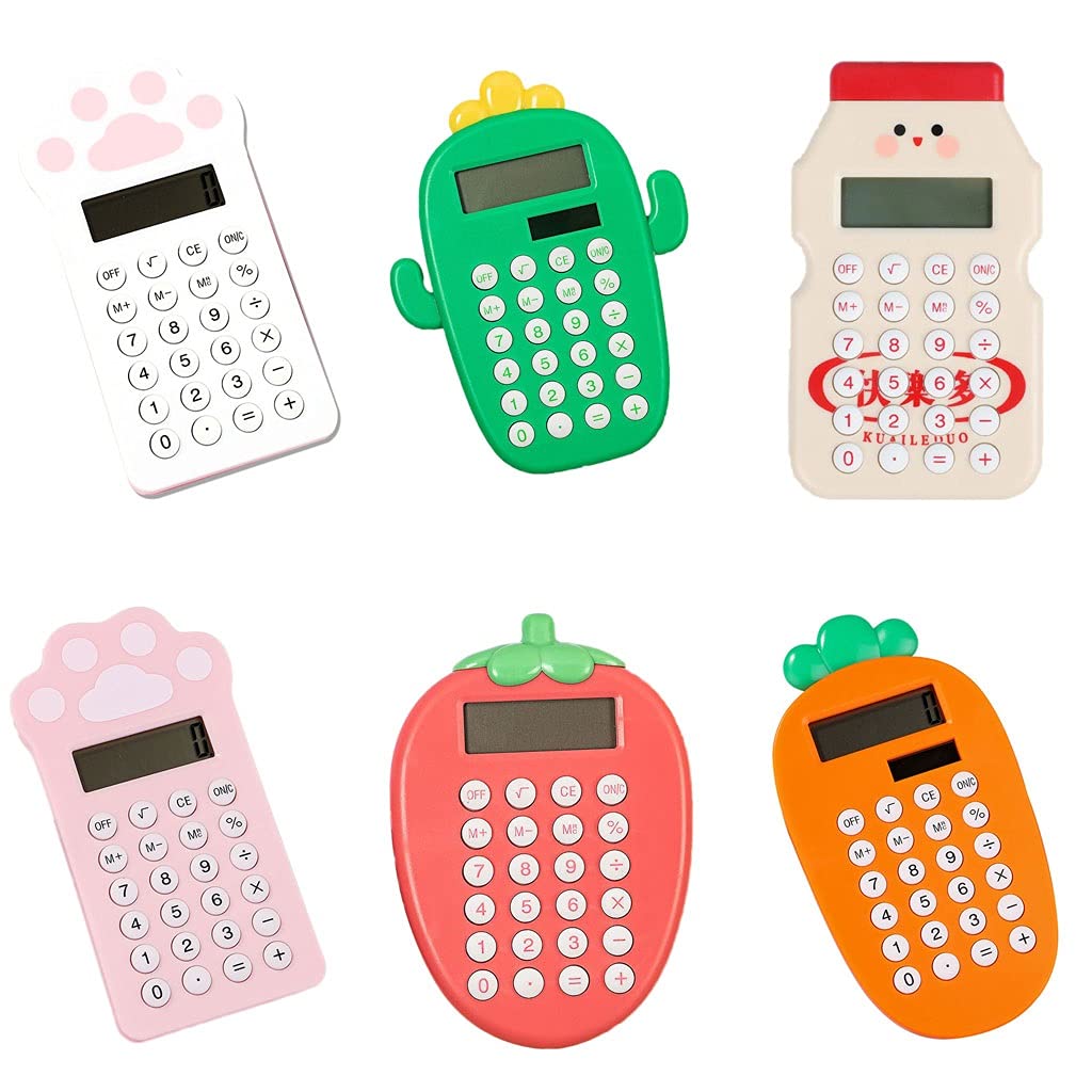 XUSHI 8-Digit Mini Pocket Calculator - Basic Standard Handheld Calculator with Cute Plant Design for Home, School, Office - Perfect for Students, Kids & Professionals (Desktop & Portable Use)