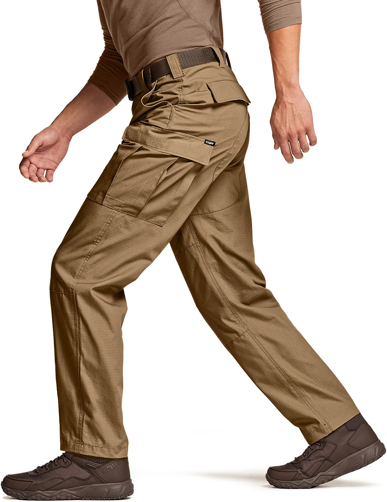 CQR Men's Tactical Cargo Pants - Water Resistant Ripstop Military Pants for Outdoor Hiking, Camping & Work - Durable Combat Pants for Tactical Training, Hunting & Adventure Activities