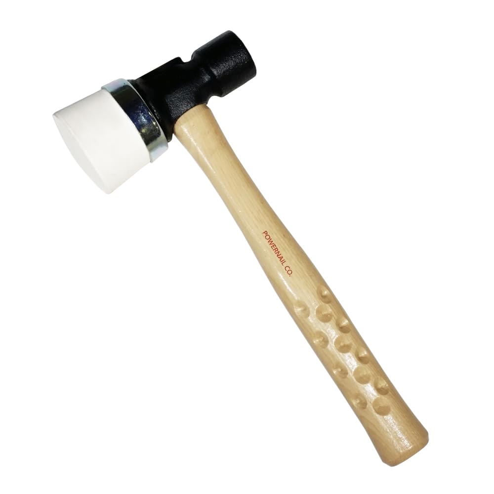 Powernail No. 5 Iron White Rubber Capped Mallet - Heavy Duty Hammer for Woodworking, Leather Craft & Upholstery - Perfect for DIY Projects, Carpentry & Professional Use