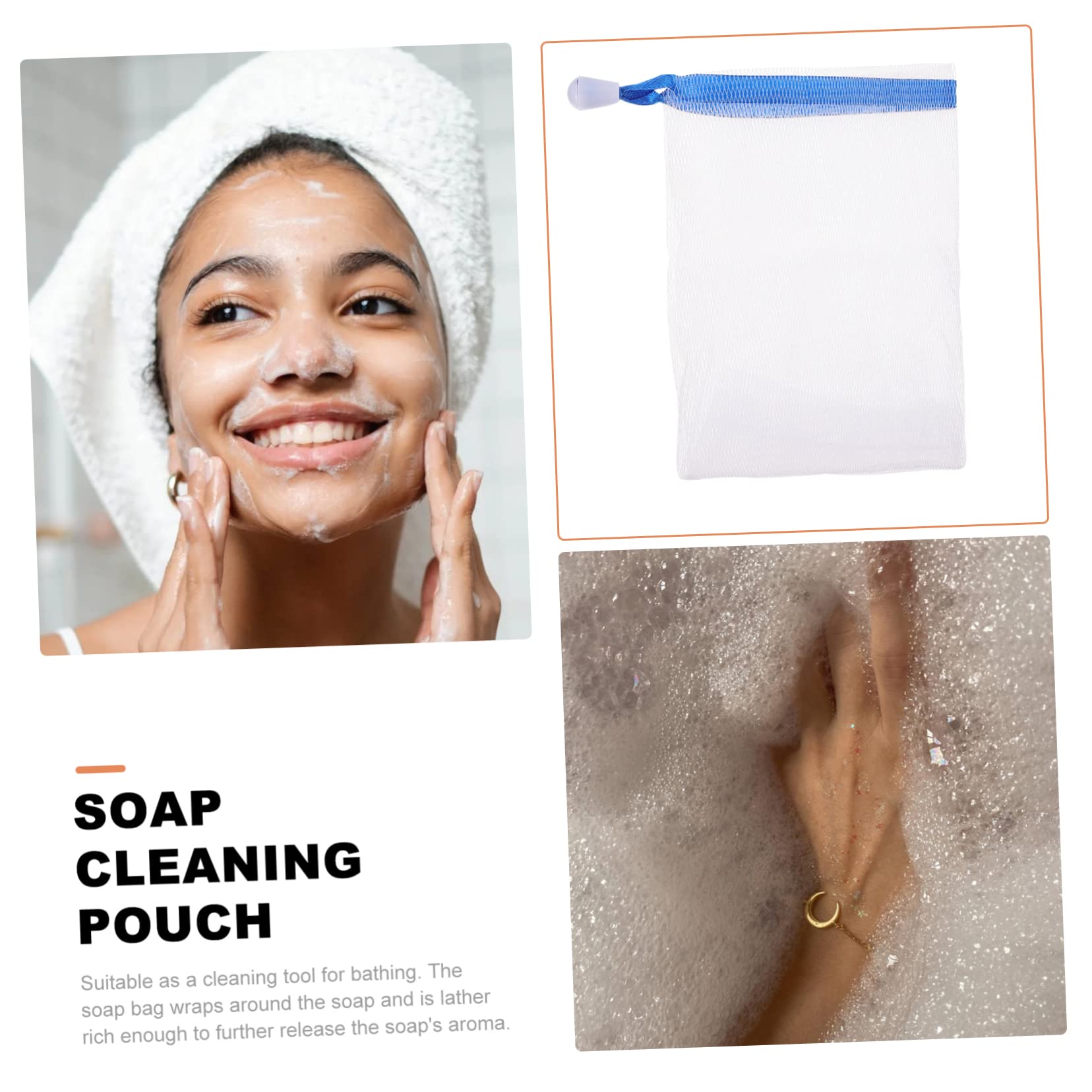 20Pcs Soap Foaming Nets Mesh Soap Bags with Hanging Rope - Reusable Soap Savers for Bath & Shower | Random Colors | Creates Rich Lather for Gentle Cleansing | Perfect for Travel, Gym & Eco-Friendly Bathrooms