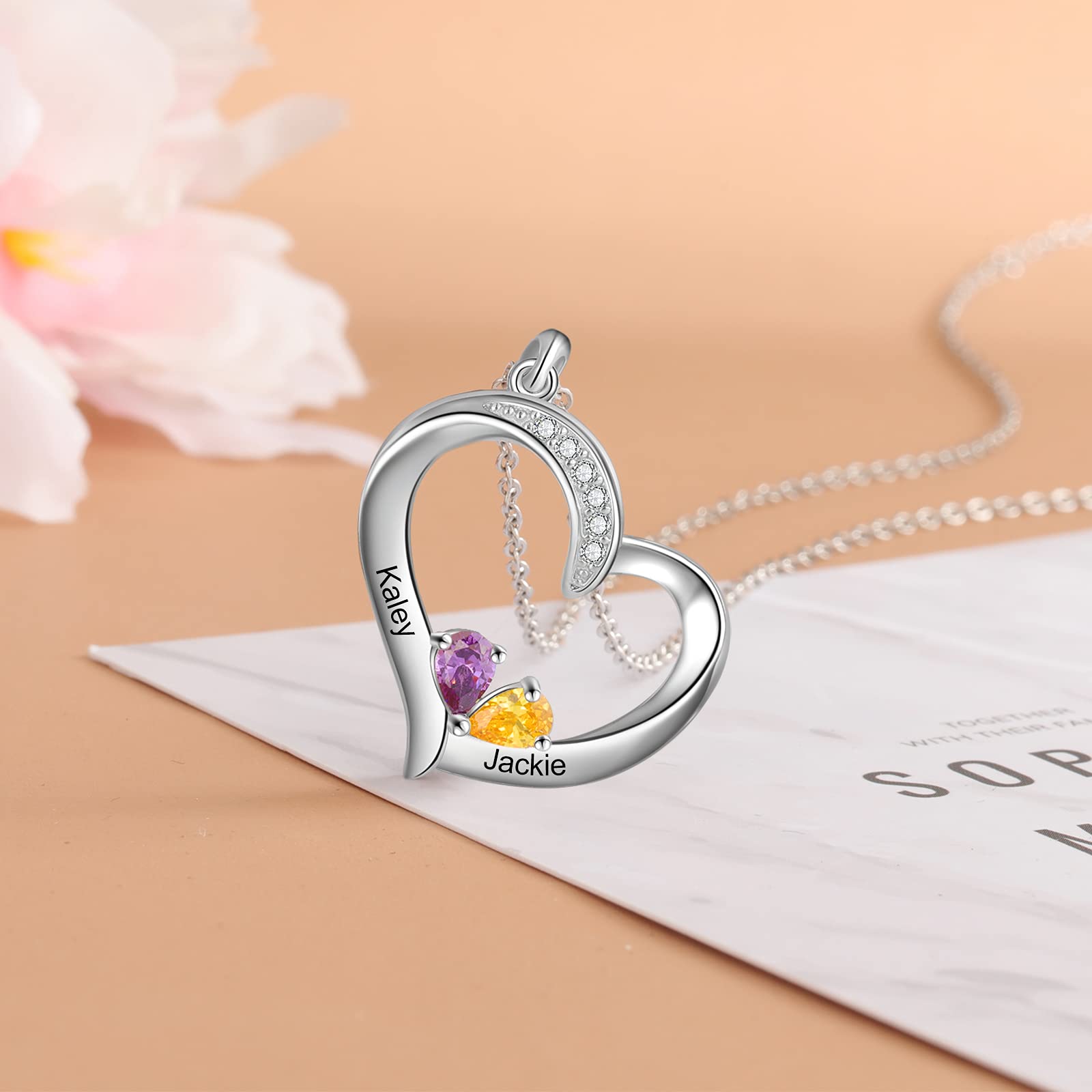 Personalized Mothers Necklace for Women - Custom Birthstone Name Necklace for Mom, Grandma, Wife & Daughter | Thoughtful Gift for Birthday, Anniversary, Mother's Day & Special Occasions