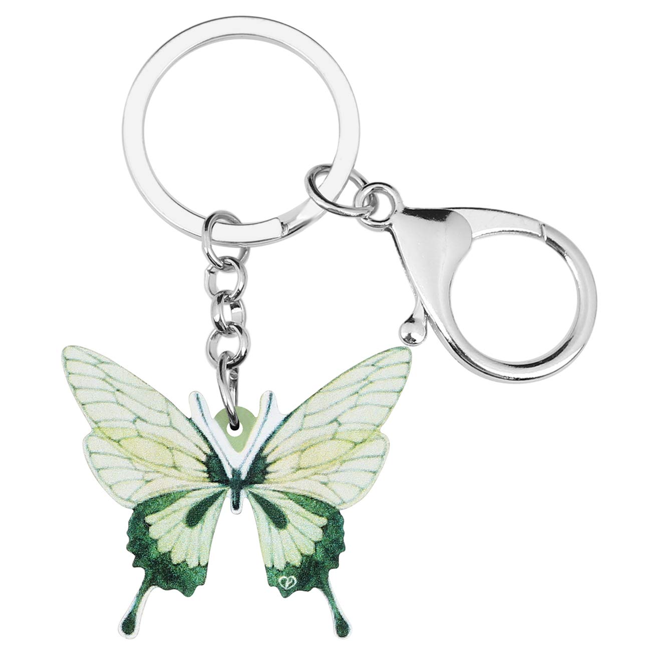 DOWAY Acrylic Colorful Floral Morpho Butterfly Keychain - Cute Insect Keyring for Women & Girls - Handbag, Purse & Belt Accessory - Perfect for Gifts, Party Favors & Everyday Fashion