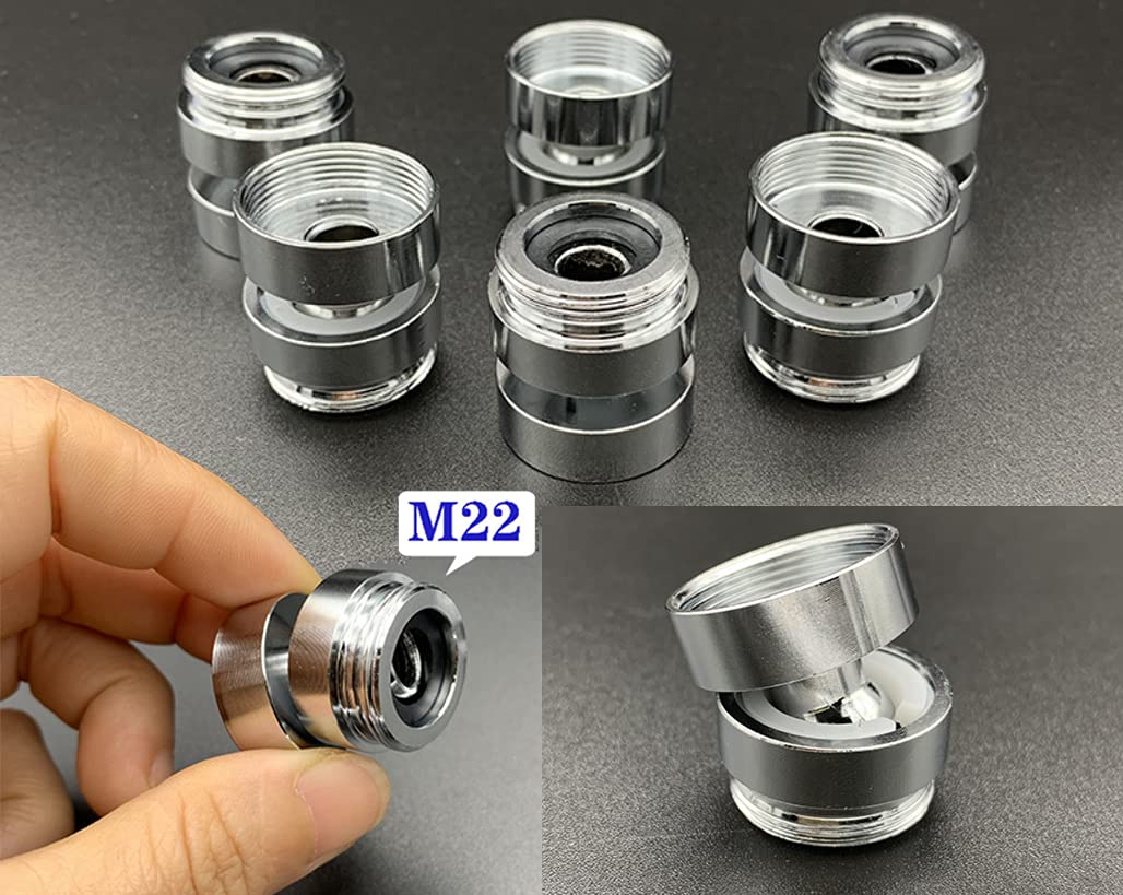 360 Degree Swivel Faucet Adapter - NPT Female 18mm to 22mm Male Thread Brass Connector for Kitchen Sink, Water Purifier & Tap Aerator | Perfect for Home, RV & Outdoor Use