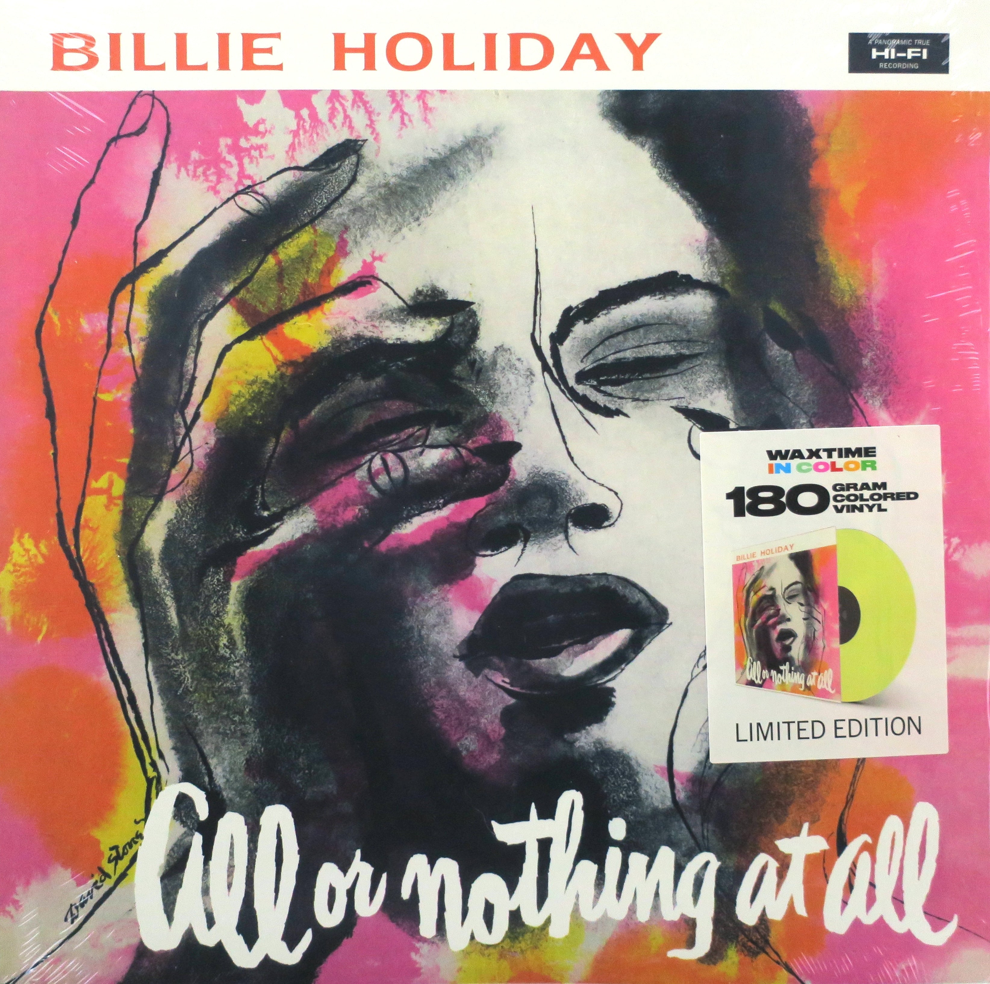 Billie Holiday 'All Or Nothing At All' 180g Yellow Vinyl LP Record - Jazz Music Collector's Edition for Audiophiles & Vintage Vinyl Enthusiasts - Perfect for Home Listening, Gifts, and Music Collections