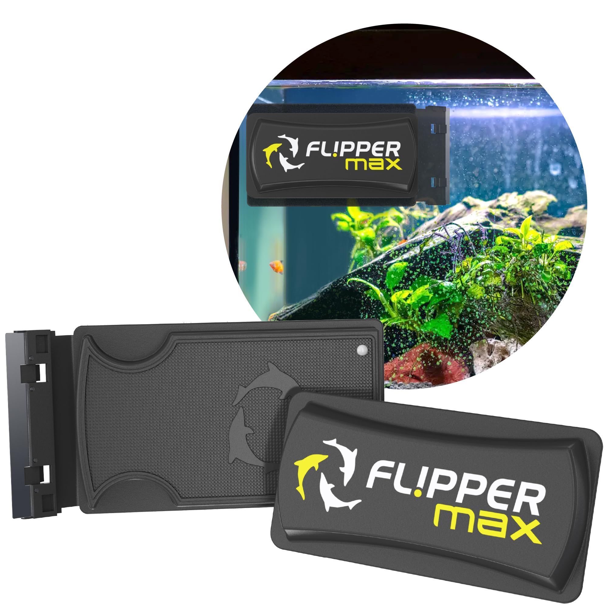 Flipper Magnetic Aquarium Glass Cleaner - Powerful Algae Remover for Fish Tanks | Easy-to-Use Aquarium Accessories for Crystal Clear Water | Perfect for Freshwater & Saltwater Tanks up to 1 Inch Thick