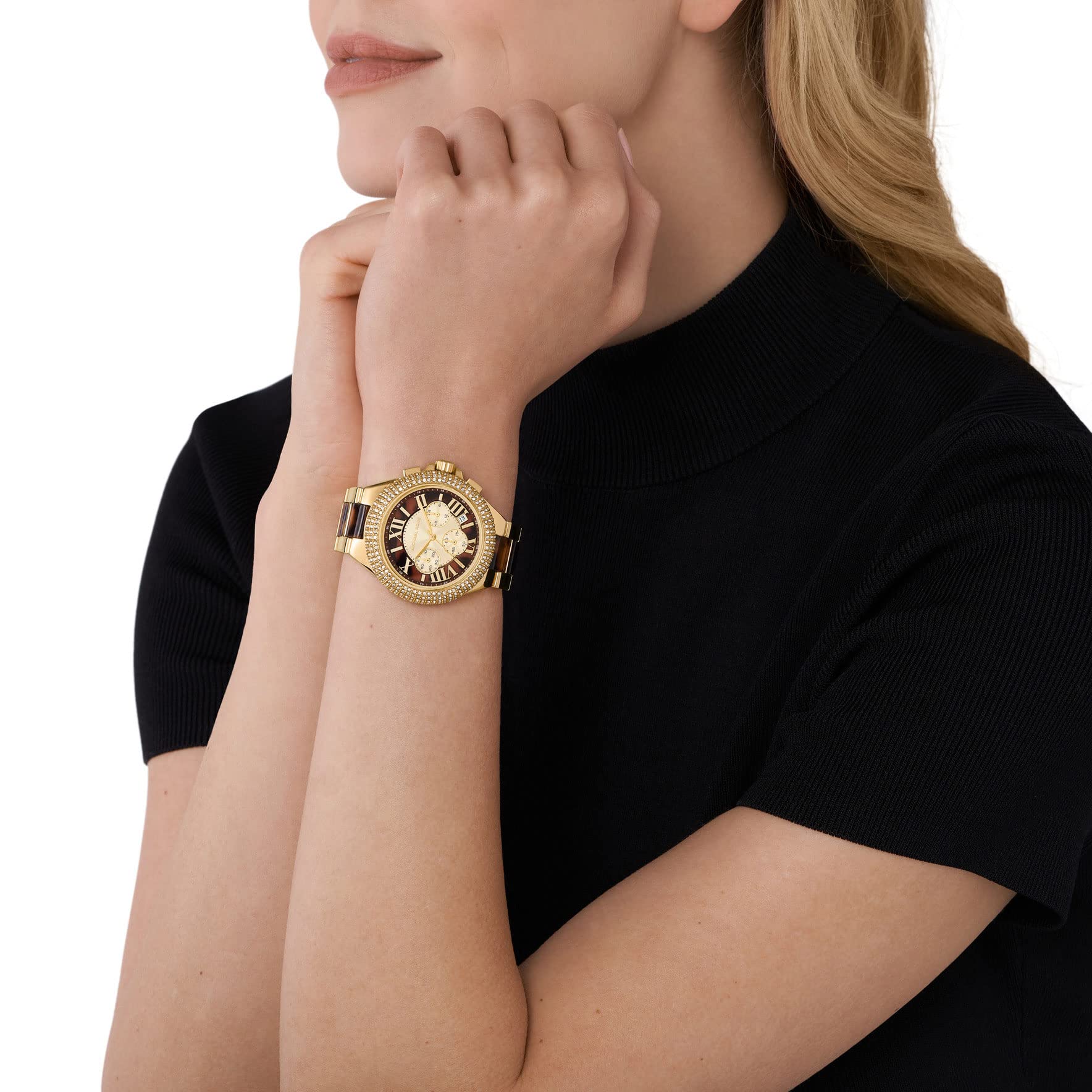 Michael Kors Camille Women's Multifunction Stainless Steel Watch - 33mm Case, Silver-Tone Bracelet | Perfect for Office, Casual Wear & Gift Giving