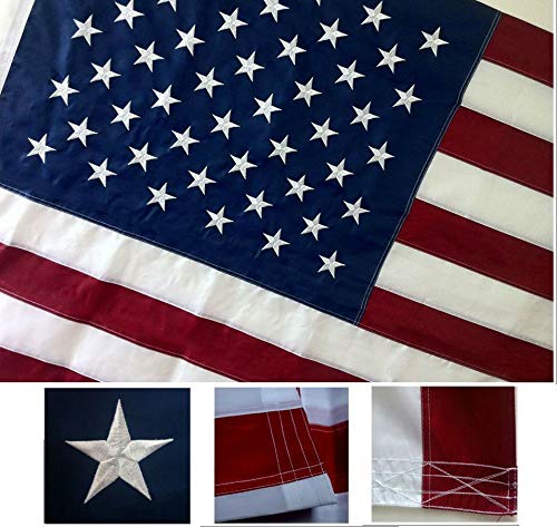 Premium Embroidered American Flag 10x15ft - Heavy Duty 200D Polyester USA Flag with Reinforced Stitching - Perfect for Outdoor Display, Parades & Patriotic Events