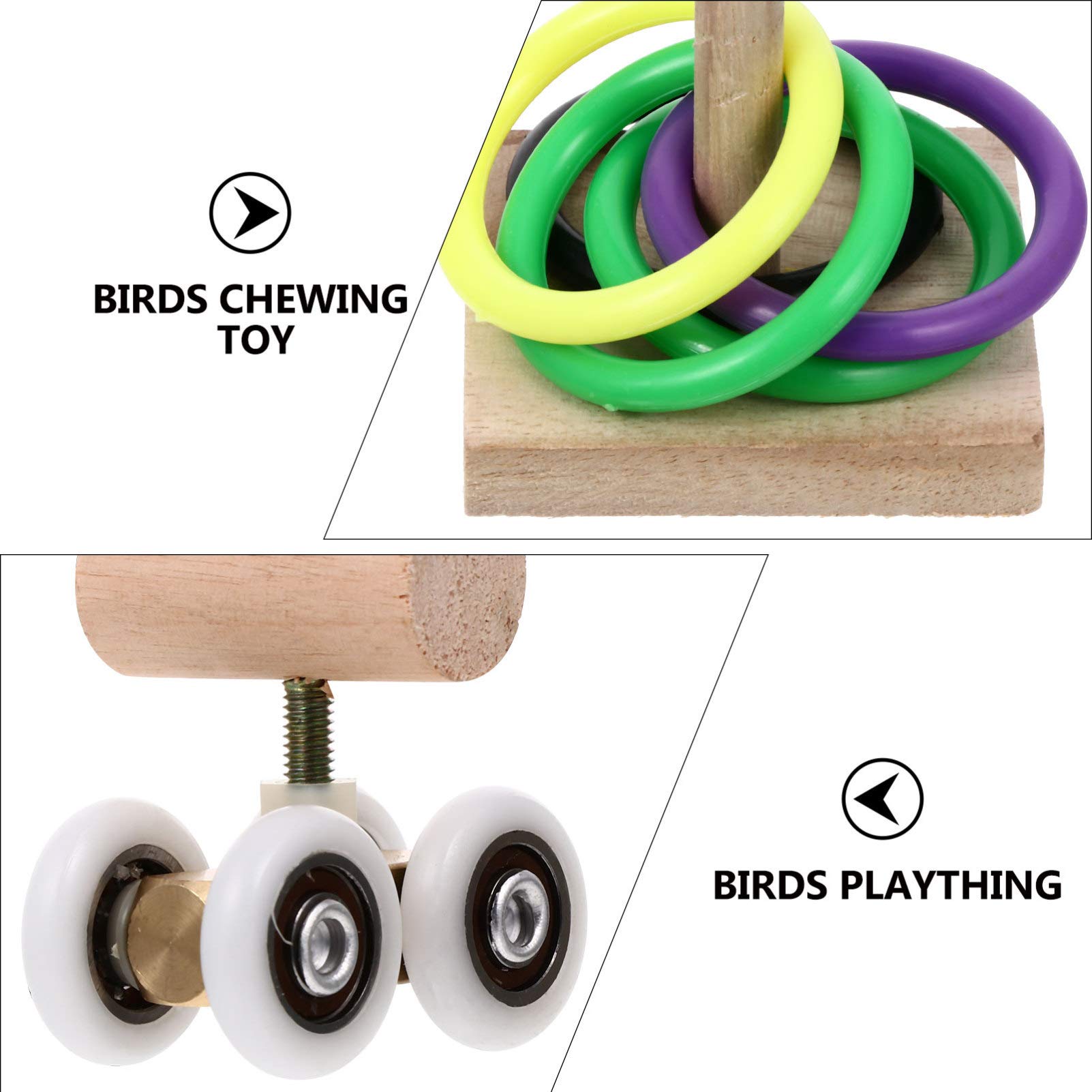TEHAUX 3 Sets Parrot Training Toys - Interactive Stacking Rings & Foraging Puzzle Toys for Birds, Cockatiels, Parakeets - Mental Stimulation & Exercise Toys for Small to Medium Pet Birds - Perfect for Cage Play, Training Sessions & Boredom Relief - Great for Bonding Time & Bird Enrichment Activities