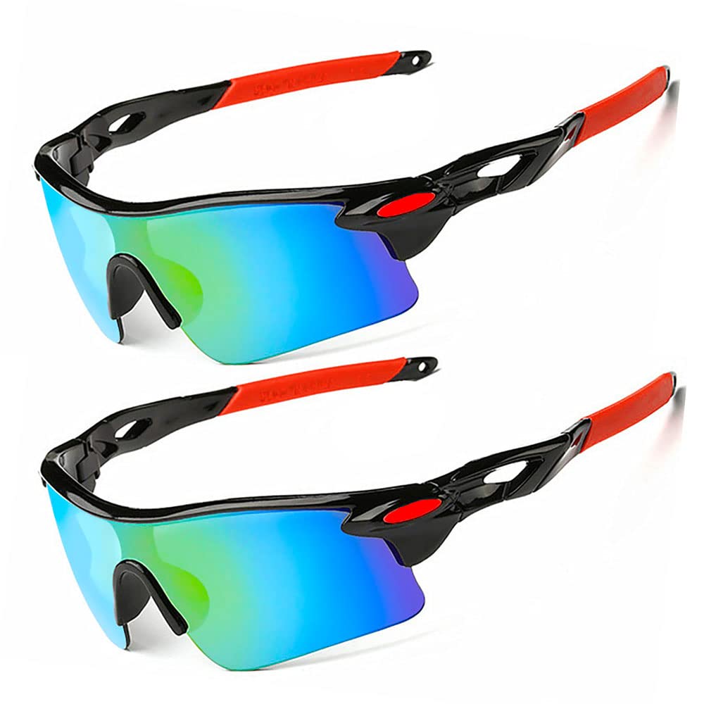 2 Pack Night Driving Glasses for Cycling - Anti-Glare UV Protection Sunglasses for Night Riding, Sports & Outdoor Activities - Ideal for Biking, Running & Nighttime Driving