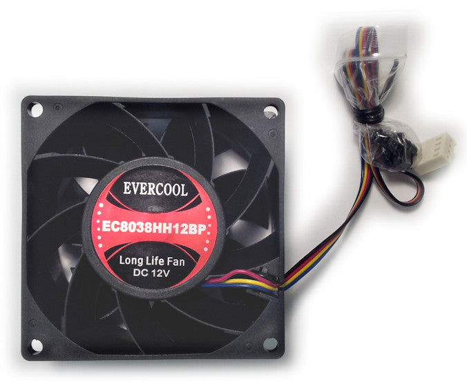 Evercool 80x80x38mm 12V PWM High Performance Cooling Fan with 4-Pin Connector - Perfect for PC, Gaming Rig, Server & Electronics Cooling