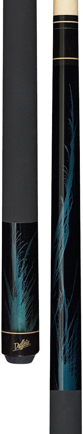 Premium Dufferin Jet Black Pool Cue with Rich Blue Flame Design - Professional Billiard Stick for Pool Players | Perfect for Tournaments, Home Game Rooms & Bars