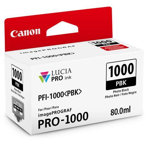 Canon PFI 1000 PBK LUCIA PRO Photo Black Ink Tank (80ml) - High-Quality Ink for Professional Photo Printing | Perfect for Canon Printers, Photo Studios & Fine Art Printing