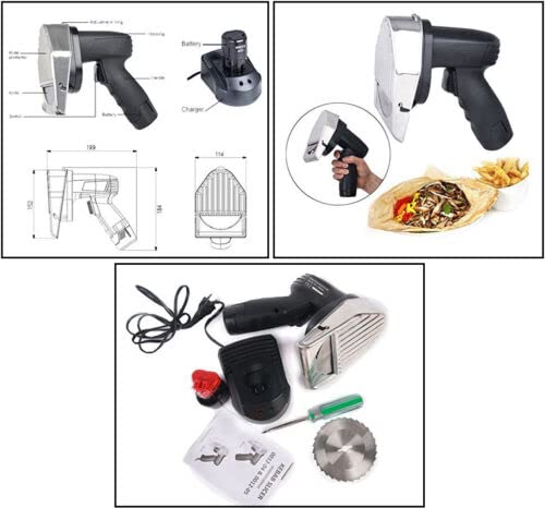 Electric Doner Kebab Slicer - Cordless Rechargeable Meat Cutter for Shawarma, Gyro & Kebabs - Perfect for Restaurants, Food Trucks & Home Cooking