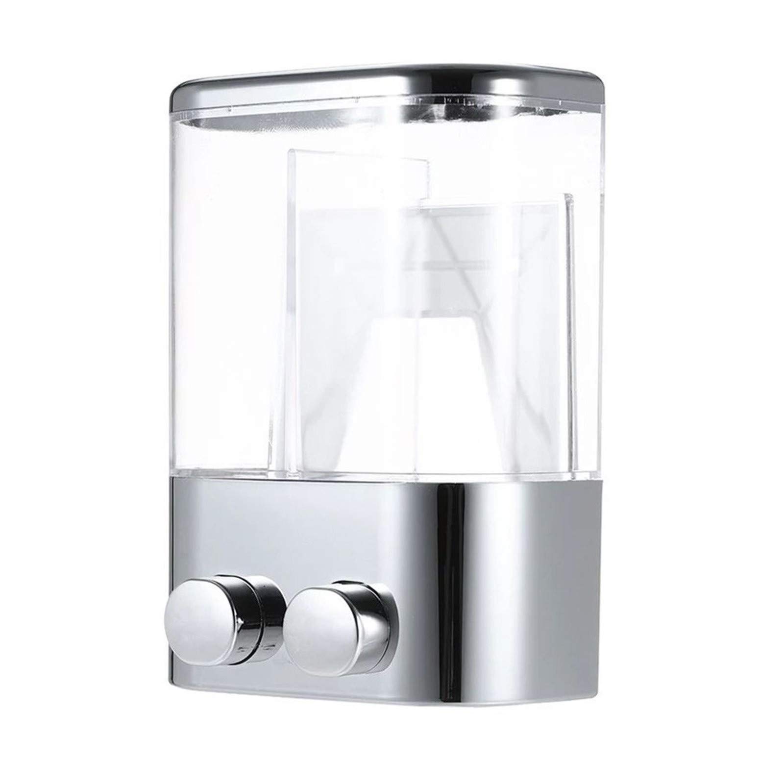 BRADEM Wall Mounted Soap Dispenser with 2 Chambers - Large Capacity, Leak-Proof Design for Kitchen & Bathroom - Home Accessories & Small Appliances (AS Shown, One Size) - Perfect for Restaurants, Offices, and Household Use