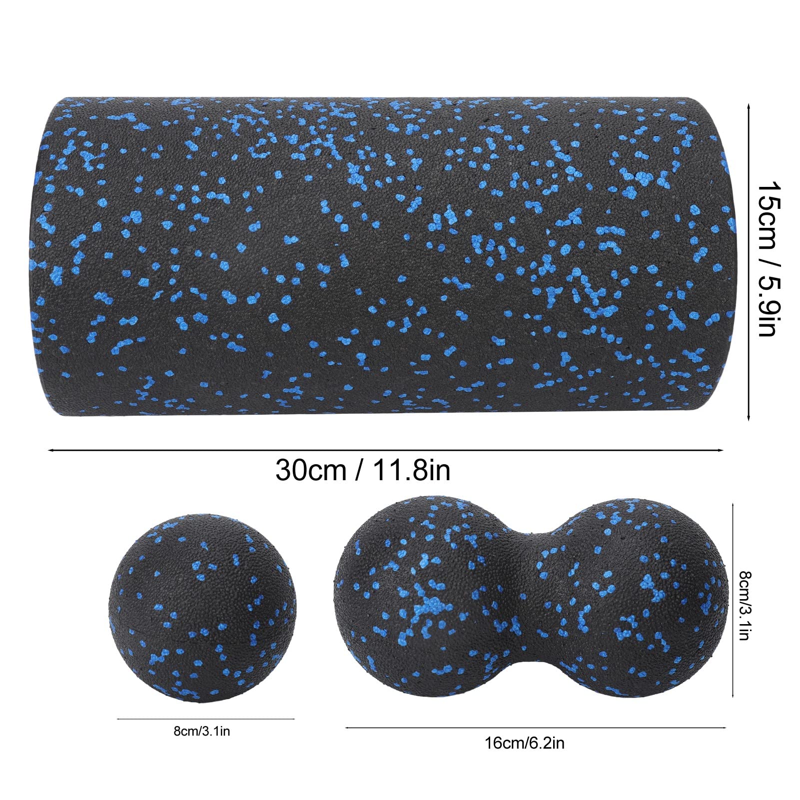 Premium Fascia Roller Set - Deep Tissue Muscle Massage Roller with Lacrosse Ball & Foam Roller for Myofascial Release, Pain Relief & Recovery - Perfect for Gym, Yoga & Post-Workout Recovery