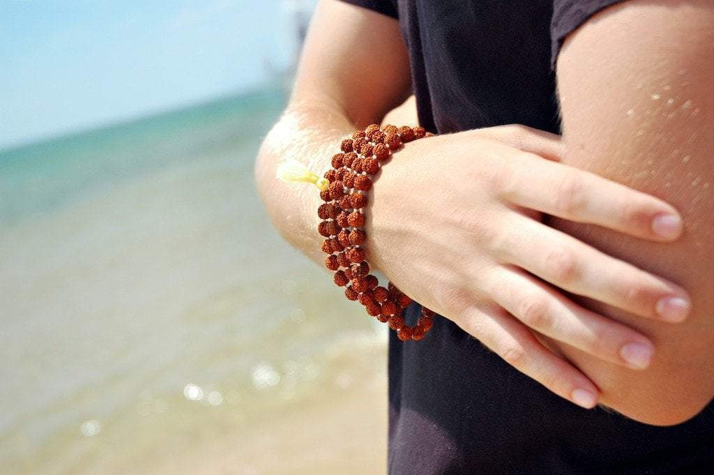 8mm Authentic Rudraksha Bead Mala - 108 Prayer Beads for Meditation, Yoga & Spiritual Healing | Handcrafted Hindu Buddhist Prayer Necklace