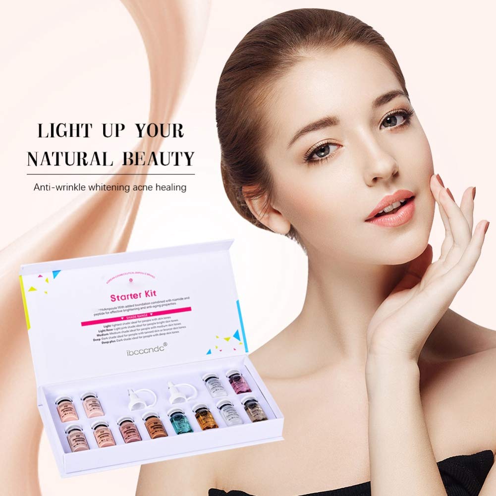 Allbestaye Semi-Permanent Liquid Foundation for Microneedling - Waterproof Glow Makeup Set with Concealer | Perfect for Professional Salon Treatments & At-Home Skincare Routines