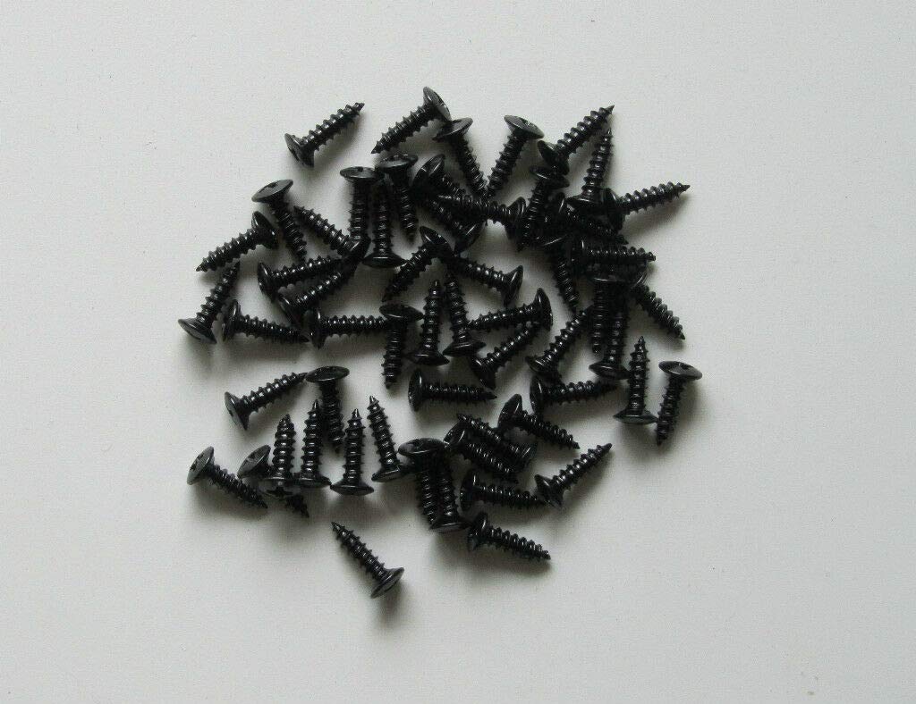 50 Guitar Bass Pickguard Scratch Plate Screws - Black Replacement Parts for Electric & Acoustic Guitars - Perfect for DIY Repairs & Custom Upgrades