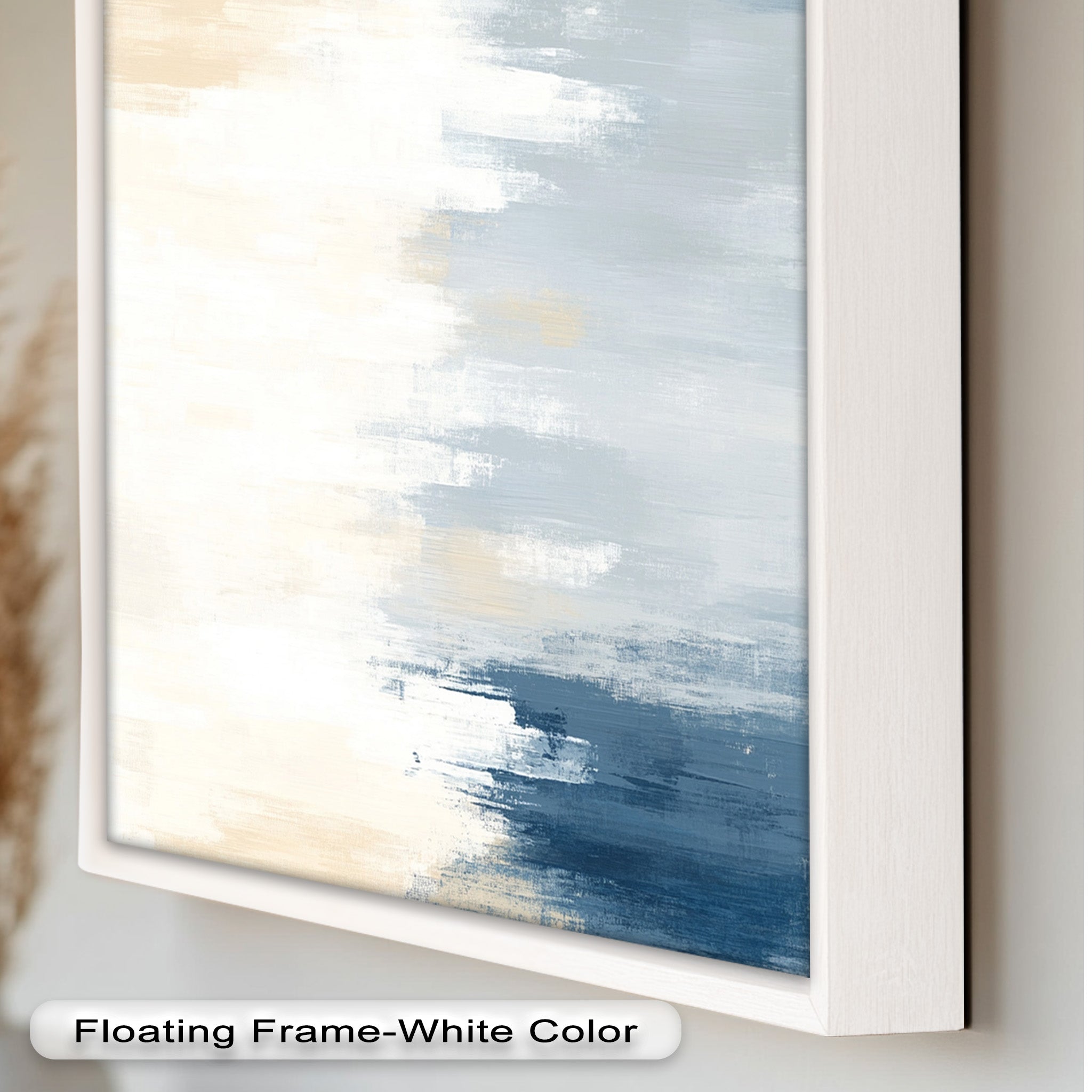 Coastal Drift - Tranquil Blue and Sand Abstract Oil Painting on Canvas | Handmade Wall Art for Living Room, Bedroom & Office Decor | Beach Themed Home Accent