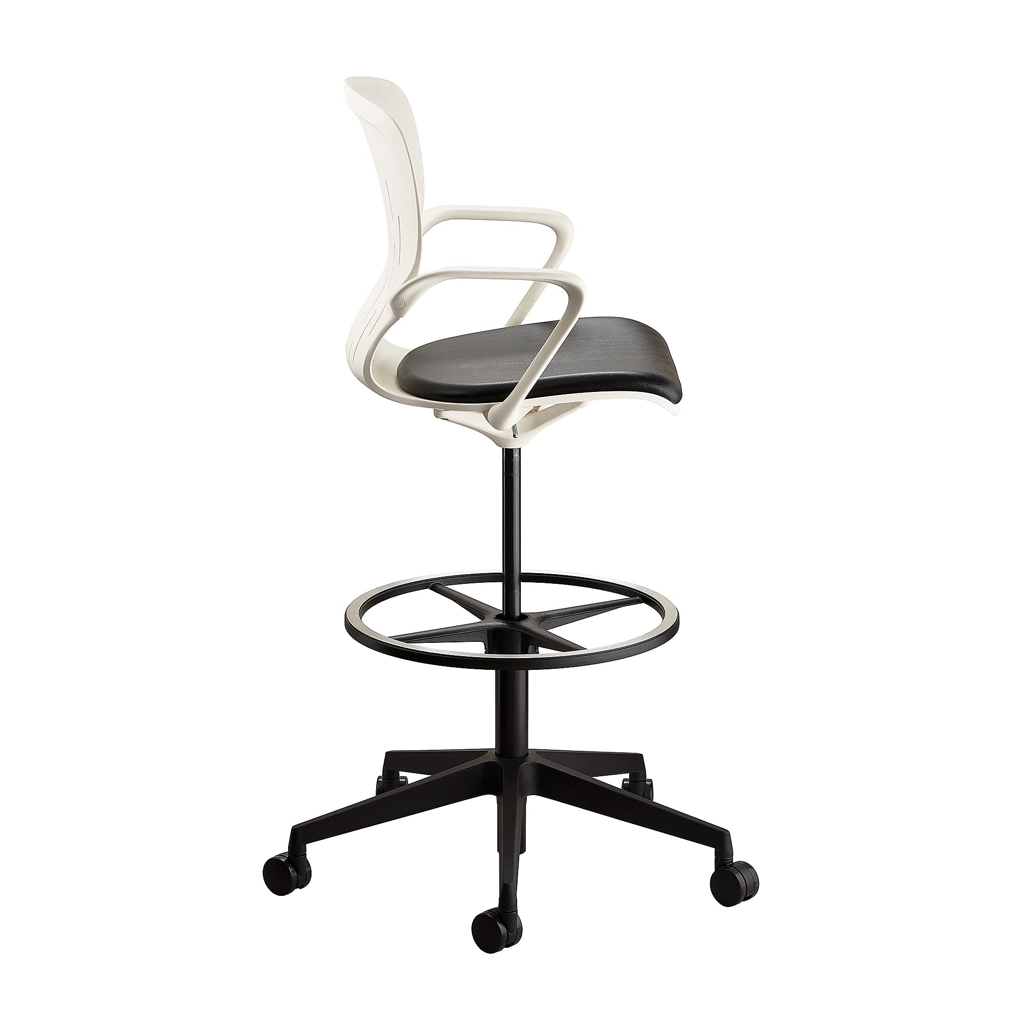 Ergonomic Swivel Office Chair with Pneumatic Height Adjustment - White Shell Computer Desk Chair for Extended Comfort - Perfect for Home Office, Gaming, and Workspaces