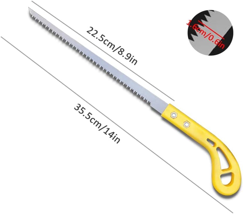 2024 New Outdoor Portable Hand Saw - Mini Wall Panel Rugged Woodworking Small Saw with Fine Teeth | Best for Camping, Gardening, Pruning & DIY Projects | Durable Bamboo Handle (Yellow+Wood)