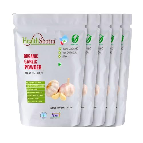 Organic Garlic Powder (500g) - 5 x 100g Packs | Additive-Free, Pure & Nutrient-Rich Culinary Seasoning | Instant Garlic Flavor for Cooking, Baking & Meal Prep | Vegan, Gluten-Free Spice for Soups, Sauces & Marinades