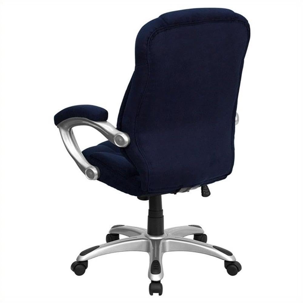 UrbanPro Contemporary Microfiber Upholstered High Back Office Chair - Ergonomic Desk Chair with Lumbar Support, Navy Blue - Perfect for Home Office, Gaming & Workspace Comfort