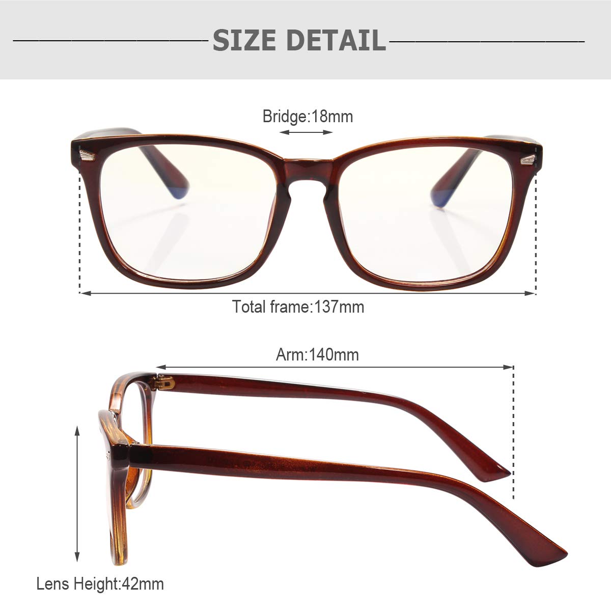 Poxas Blue Light Blocking Glasses for Women & Men - Anti Eyestrain, UV Protection, Computer & Gaming Glasses - Perfect for Office Work, Screen Time & Digital Eye Strain Relief