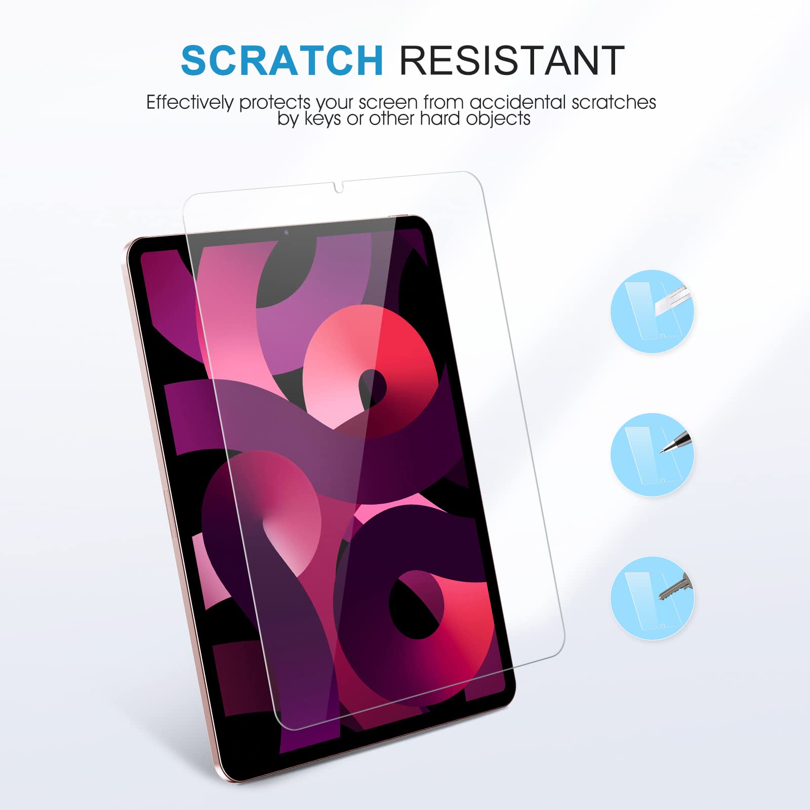 [2-Pack] SPARIN Tempered Glass Screen Protector for iPad Air 5th/4th Generation 10.9 Inch - Anti-Scratch, Bubble-Free, HD Clear Protection for Work, Study & Entertainment