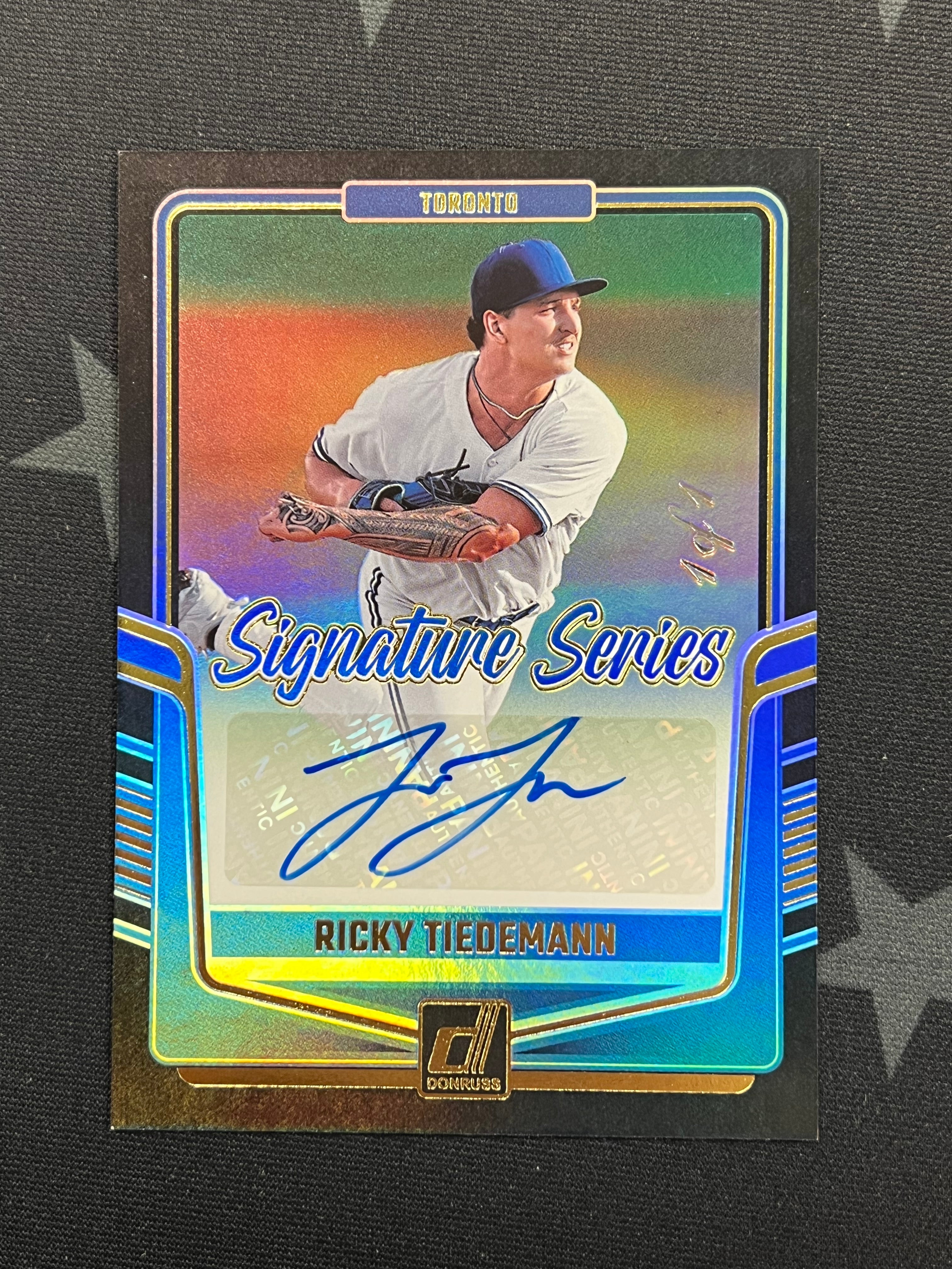 2024 Donruss Baseball Ricky Tiedemann Black 1/1 Autograph Card - Rare Signed Collectible for Sports Memorabilia Fans & Trading Card Enthusiasts - Perfect for Display, Investment or Gift Giving