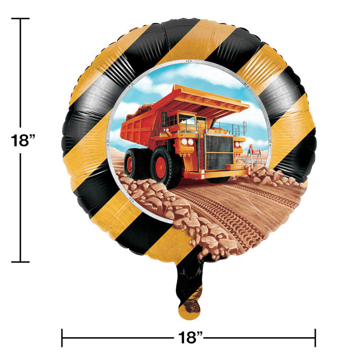 10-Piece Bulk Big Dig Construction Mylar Balloons for Birthday Parties, Construction-Themed Events & Kids' Decorations