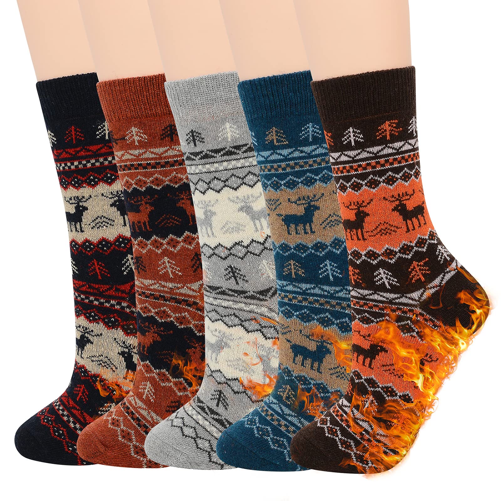 Premium Men's Thermal Wool Socks - Ultra Soft Winter Crew Socks for Hiking, Running & Outdoor Activities - Cashmere Blend Cozy Athletic Socks for Cold Weather - Perfect for Fall & Winter Sports Enthusiasts