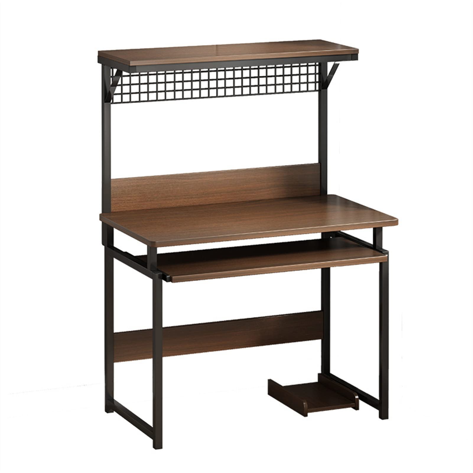Multifunctional Home Office Desk with Bookshelf & Keyboard Tray - Sturdy Metal Frame Modern Writing Workstation with CPU Stand - Perfect for Remote Work, Study & Gaming Setup