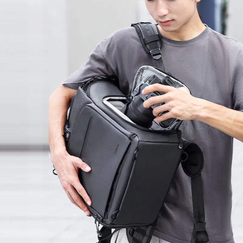 Ulanzi BT01 Professional Business Travel Backpack - Lightweight Laptop Backpack with USB Charging Port, Water Resistant & Anti-Theft Design - Perfect for Business Trips, Commuting & Air Travel