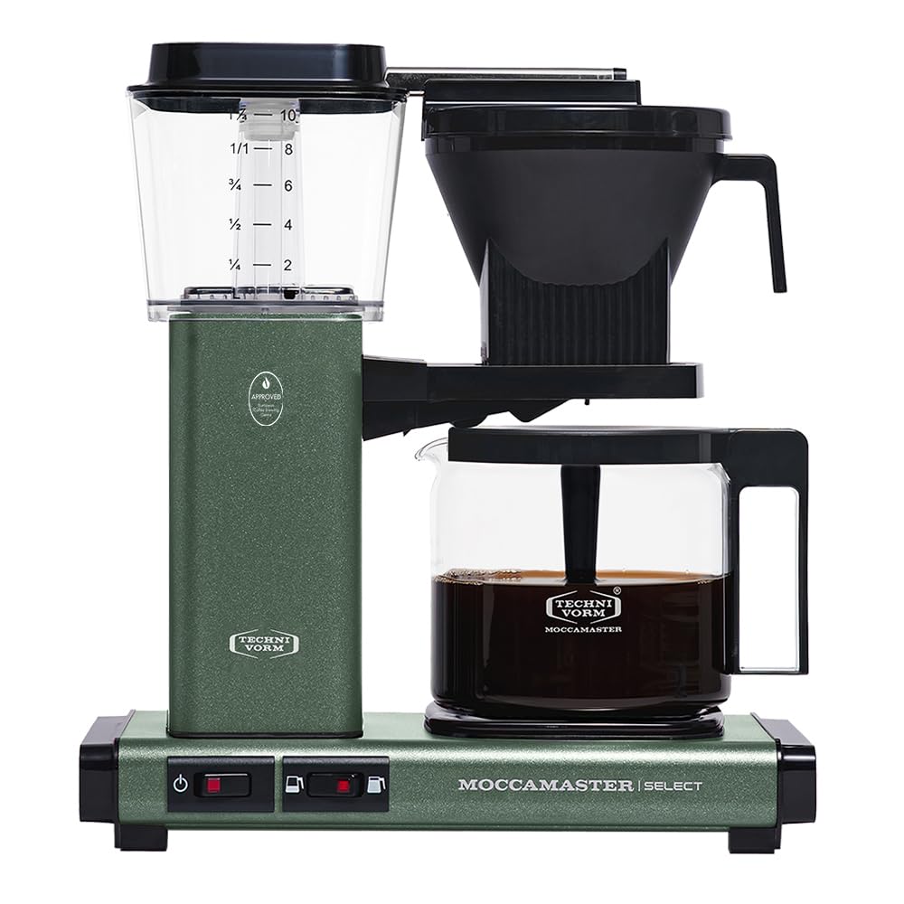 Moccamaster 53822 KBG Select Automatic Drip Coffee Maker - 1.25L Capacity, Forest Green, UK Plug | Perfect for Home, Office & Restaurant Use | Premium Filter Coffee Machine for Fresh Brewing