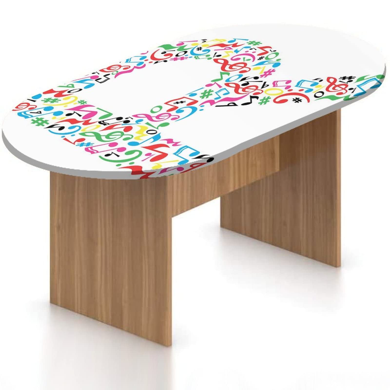 Oval Fitted Patio Table Cover - Waterproof Elasticized Polyester Tablecloth with Artistic Print, Fits 48x68 Inch Outdoor Dining Tables - Perfect for Kitchen, Garden & BBQ Parties