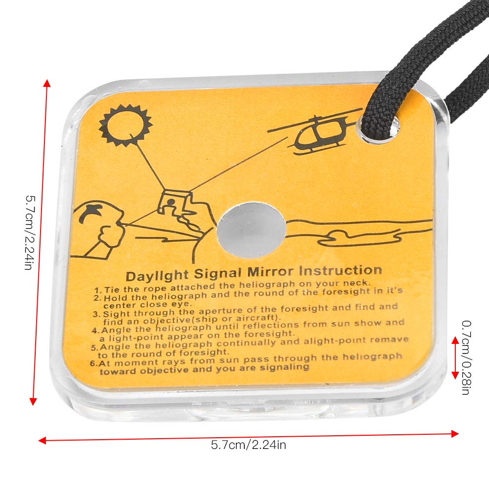 Demeras Survival Reflector Mirror - 2-in-1 Acrylic Safety Mirror with Lanyard & Emergency Whistle for Outdoor Adventures, Hiking, Camping & Emergency Signaling