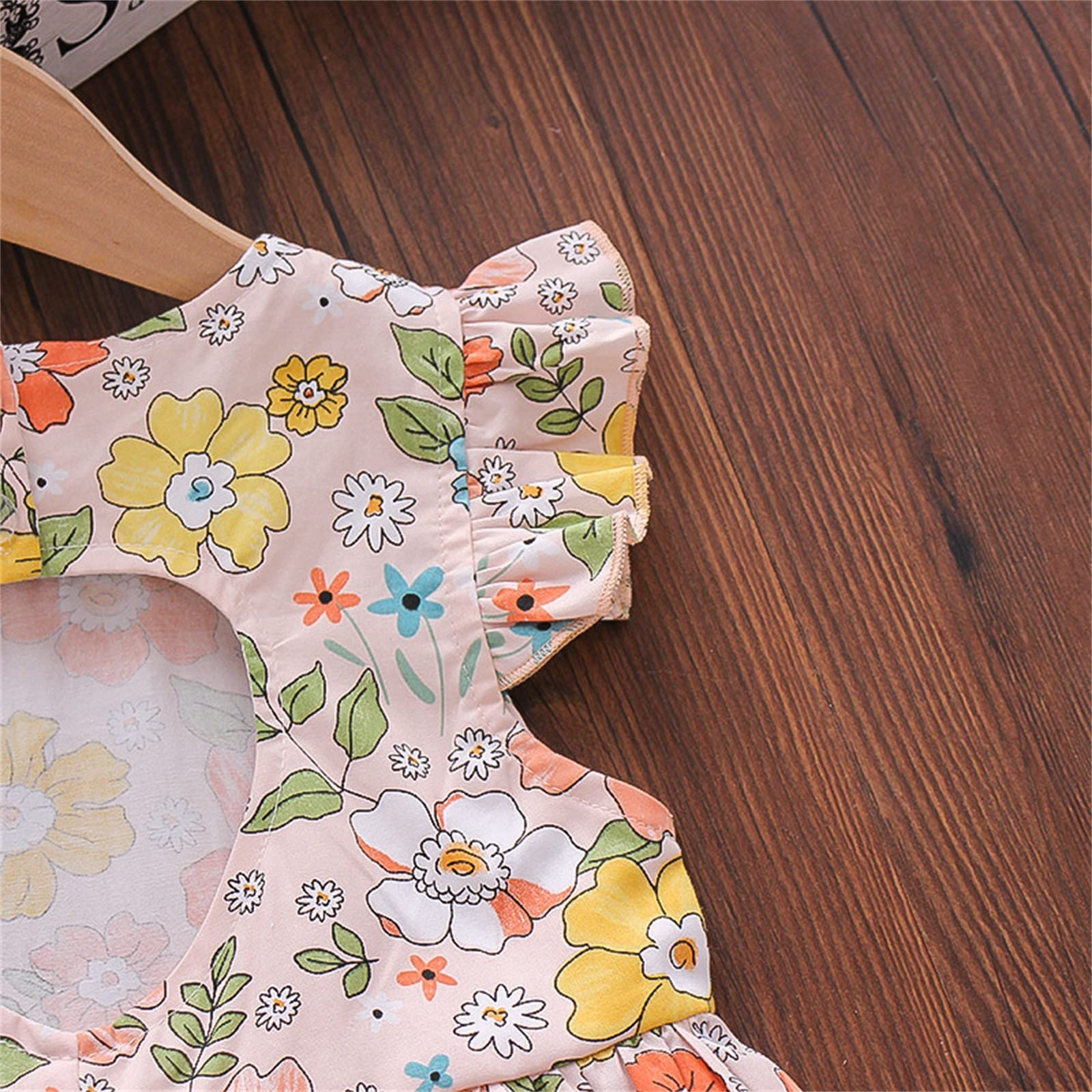 Backless Floral Princess Dress for Girls - Sleeveless Toddler Wedding Outfit with Flower Hat | Perfect for Weddings, Parties & Special Occasions