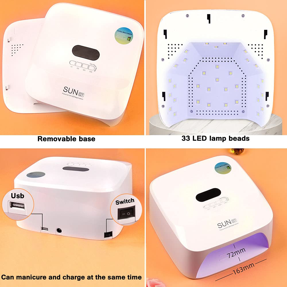 48W Cordless LED Gel Nail Lamp - Rechargeable Professional UV Nail Dryer with Wireless Portable Design for Fingernails & Toenails | Perfect for Home Manicures, Salon Use & Travel Nail Care
