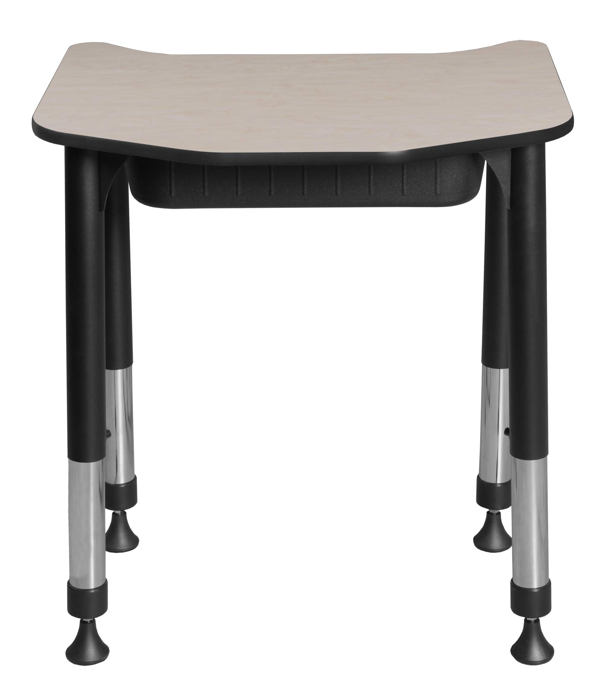 Regency Ferris Height Adjustable Student Desk with Storage - 26x24 Inch Maple Study Desk for Kids & Teens - Perfect for Homeschooling, Dorm Rooms & Small Spaces