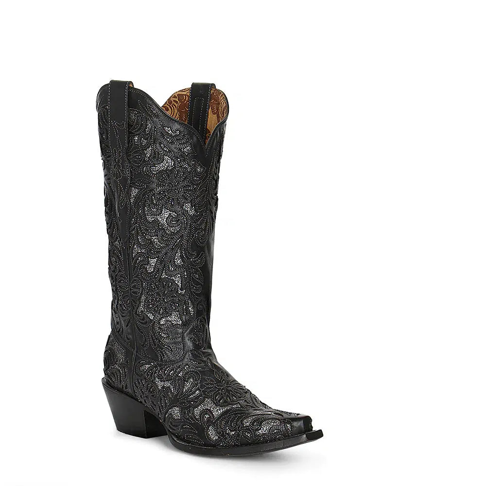 **G1417 M Corral Black Western Cowgirl Leather Tall Boots for Women - Stylish & Durable Riding Boots for Country, Rodeo & Fashion**