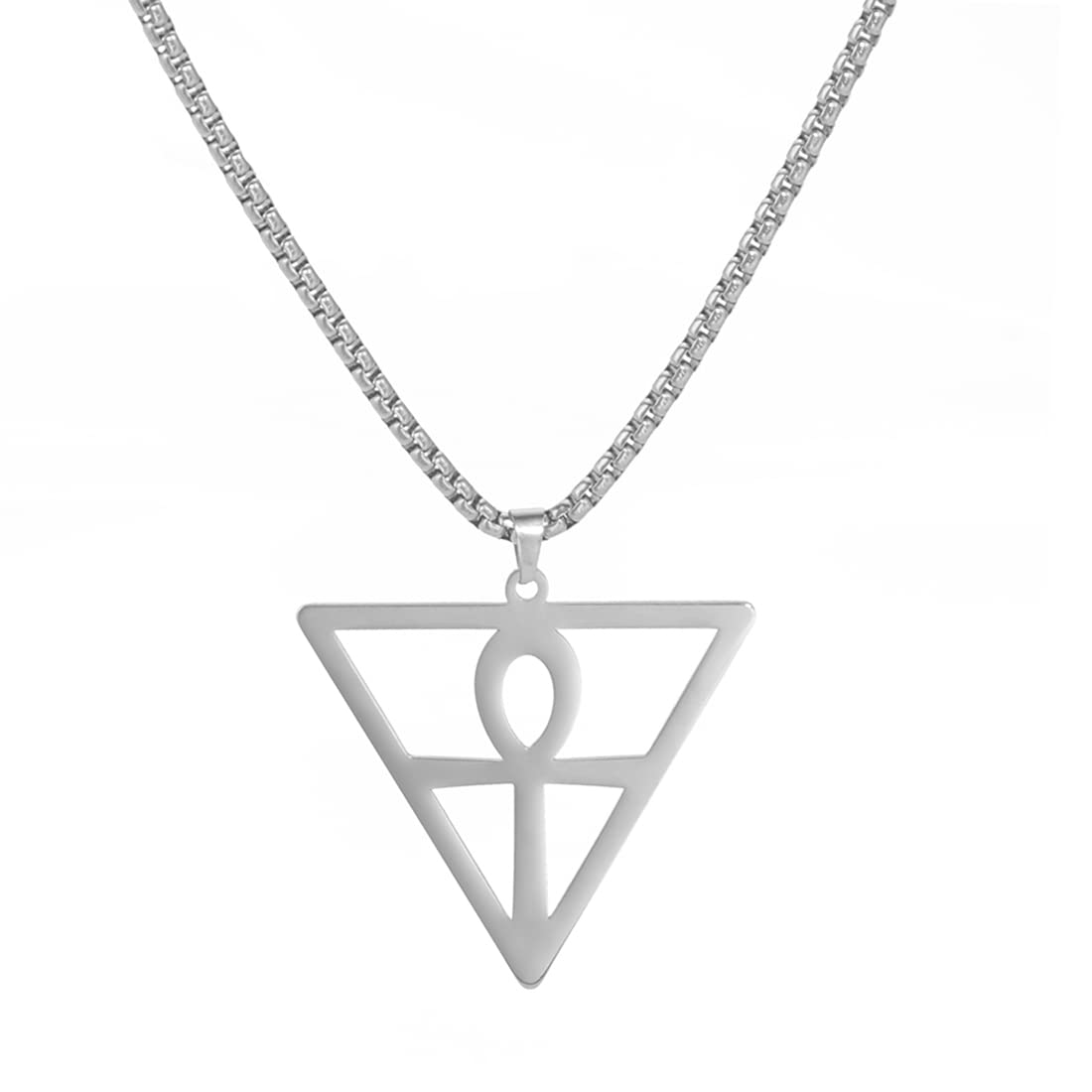EUEAVAN Stainless Steel Ankh Cross Pendant Necklace - Ancient Egyptian Symbol Amulet for Men & Boys - Religious Jewelry for Faith & Spirituality - Perfect for Gifts, Daily Wear & Special Occasions
