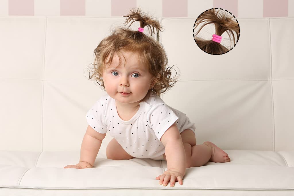 Shidara No-Crease Elastic Hair Ties for Baby & Toddler Girls - 100pcs Small Ponytail Holders, Soft Hair Elastics for Kids | Multi-Color Pack | Perfect for School, Play & Special Occasions